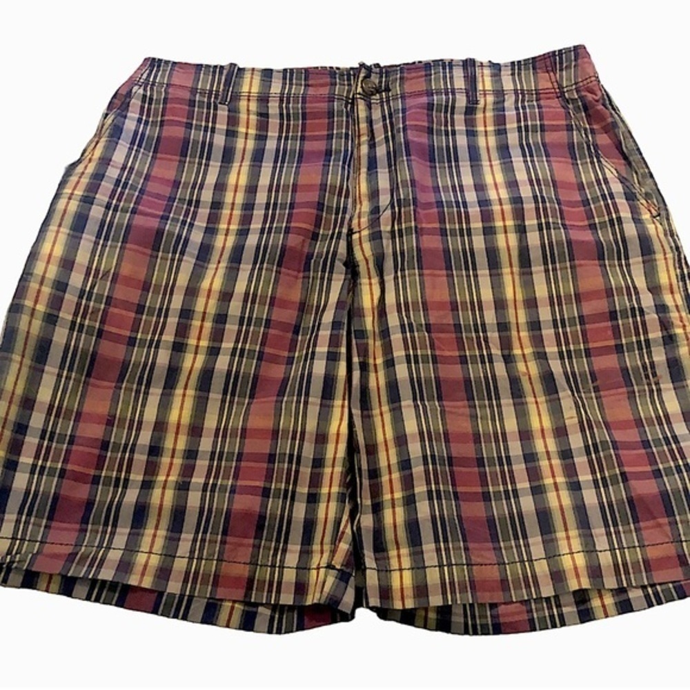 Bass Mens Plaid Casual Lightweight Cotton Shorts Size 34 - Picture 3 of 5